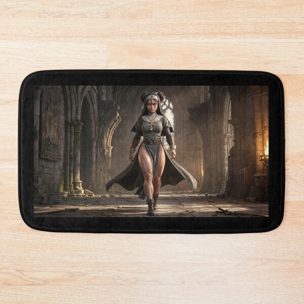 Item preview, Gothic Dark Hair Nun Cathedral Art designed and sold by GalleryBrisArt.