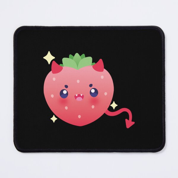 Item preview, Kawaii Devil Strawberry Cute Spooky Fruit Illustration designed and sold by MidniteMoons.