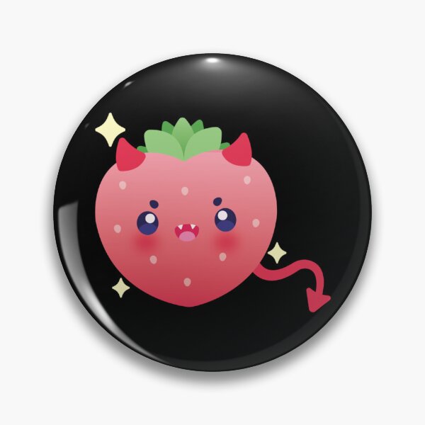 Item preview, Kawaii Devil Strawberry Cute Spooky Fruit Illustration designed and sold by MidniteMoons.