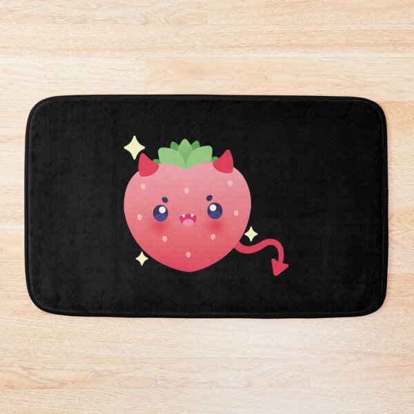 Item preview, Kawaii Devil Strawberry Cute Spooky Fruit Illustration designed and sold by MidniteMoons.