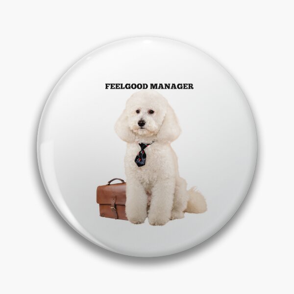 Item preview, Office Dog Feelgood Manager Funny Poodle Print designed and sold by chaos-and-curls.