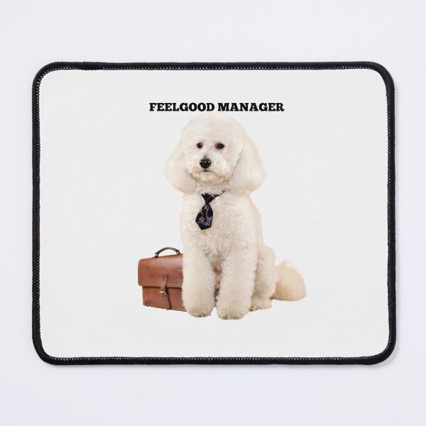 Item preview, Office Dog Feelgood Manager Funny Poodle Print designed and sold by chaos-and-curls.