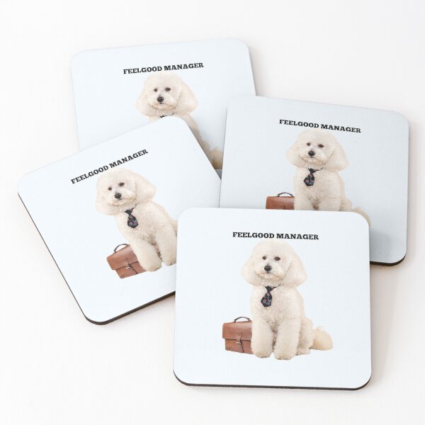 Item preview, Office Dog Feelgood Manager Funny Poodle Print designed and sold by chaos-and-curls.