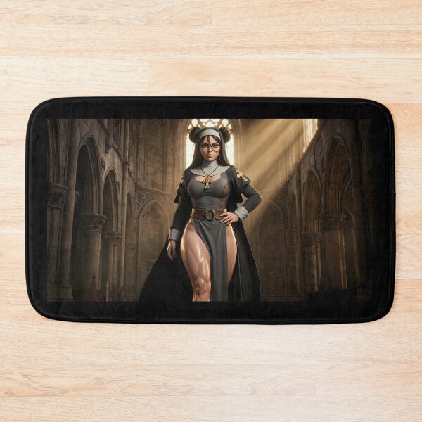 Item preview, Gothic Dark Hair Nun Cathedral Art designed and sold by GalleryBrisArt.