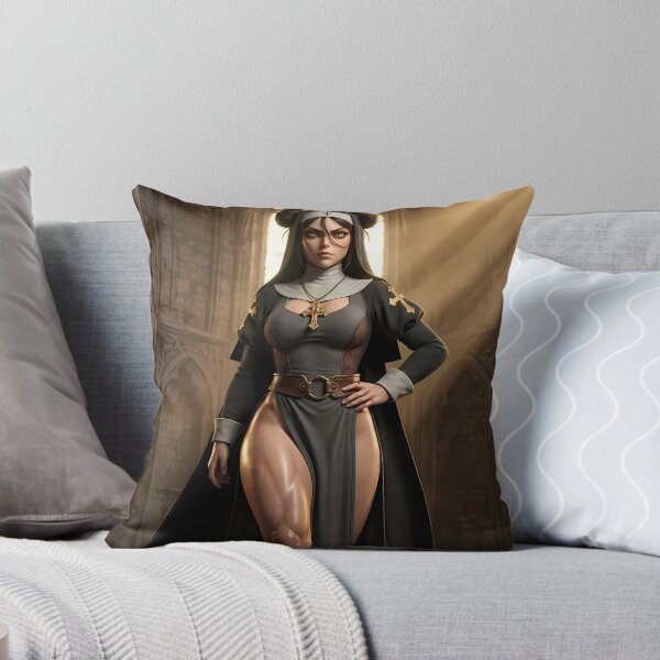 Item preview, Gothic Dark Hair Nun Cathedral Art designed and sold by GalleryBrisArt.