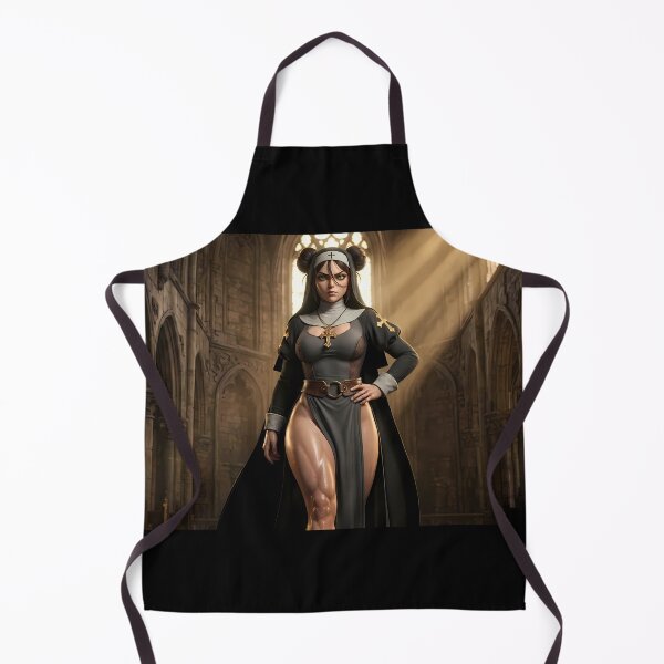 Item preview, Gothic Dark Hair Nun Cathedral Art designed and sold by GalleryBrisArt.