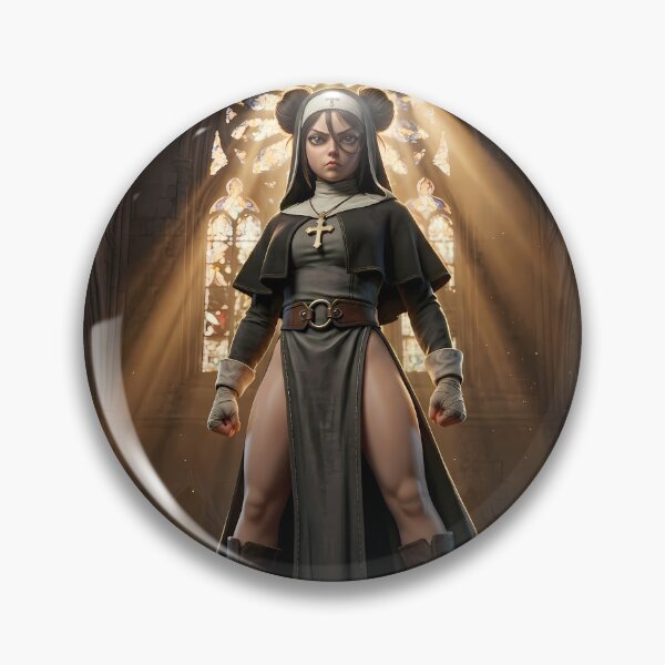 Item preview, Gothic Dark Hair Nun Cathedral Art designed and sold by GalleryBrisArt.