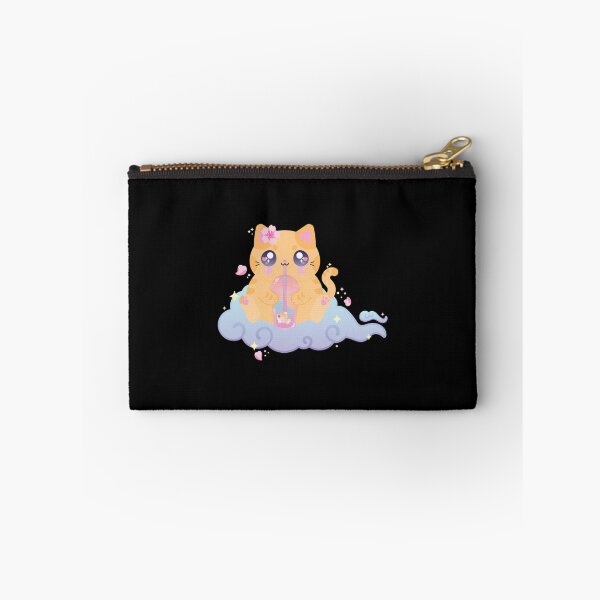 Item preview, Kawaii Orange Cat Cute Bubble Tea On Cloud Illustration designed and sold by MidniteMoons.