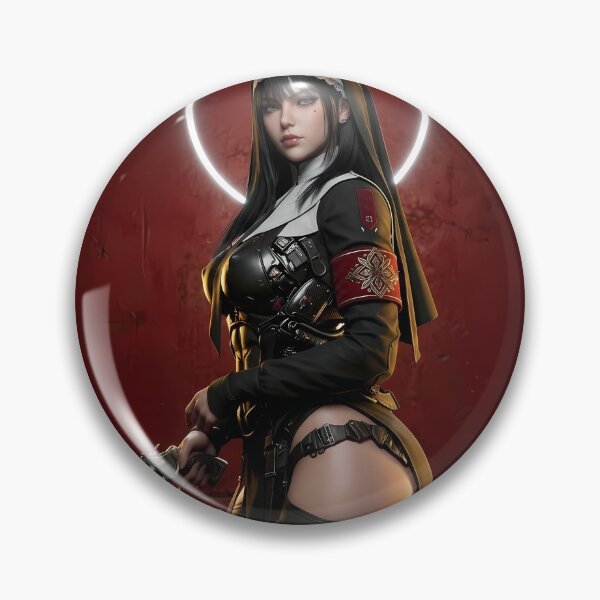 Item preview, Gothic Dark Hair Nun Cathedral Art designed and sold by GalleryBrisArt.