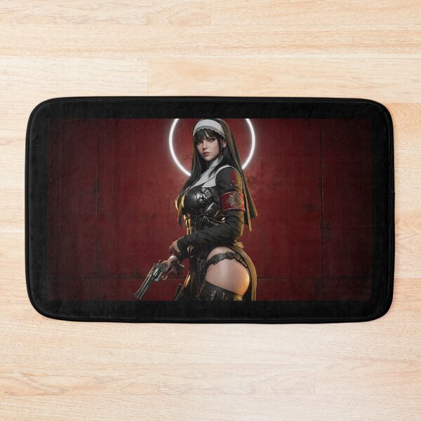 Item preview, Gothic Dark Hair Nun Cathedral Art designed and sold by GalleryBrisArt.