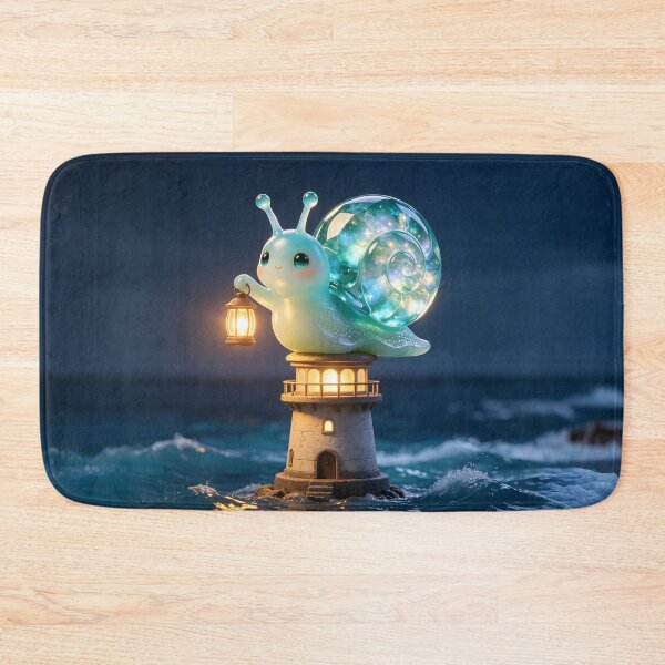Item preview, The Lighthouse Keeper - Cute Emerald Snail Guiding the Stars designed and sold by ABYSSLAB.