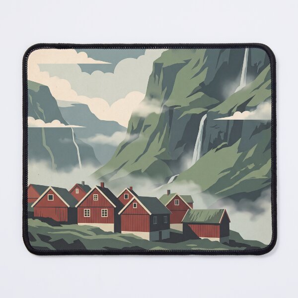 Item preview, Faroe Islands Denmark Vintage Travel Illustration Art designed and sold by Atlas Poster Co..
