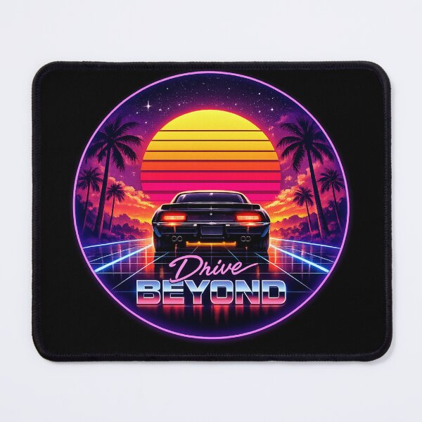 Item preview, Drive Beyond — Retrowave Synthwave 80s Neon Car Sunset Palm Trees Night Art designed and sold by ArtoryWorks.