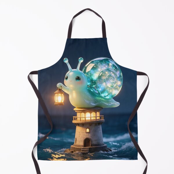 Item preview, The Lighthouse Keeper - Cute Emerald Snail Guiding the Stars designed and sold by ABYSSLAB.