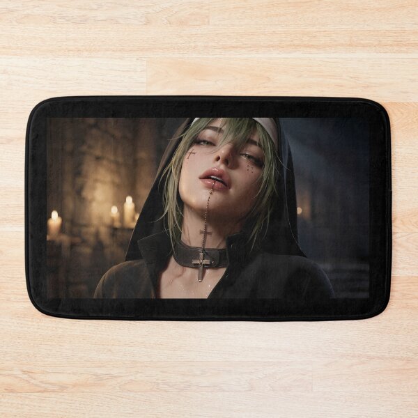 Item preview, Gothic Dark Hair Nun Cathedral Art designed and sold by GalleryBrisArt.