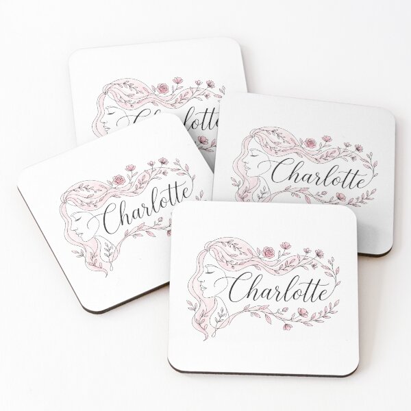 Item preview, Charlotte Name Floral Line Art Woman Profile designed and sold by rich-moda.