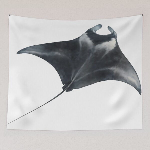 Item preview, Gliding Manta Ray Watercolour Illustration designed and sold by Jaruart.