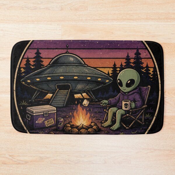 Item preview, Gone Camping Retro Alien Badge designed and sold by Nol1ytv.