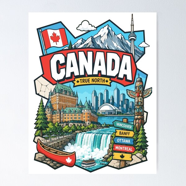 Item preview, Canada Adventure Landmarks Graphic Tee designed and sold by AtuqStudio.