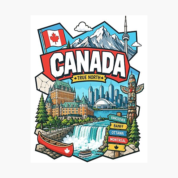 Item preview, Canada Adventure Landmarks Graphic Tee designed and sold by AtuqStudio.