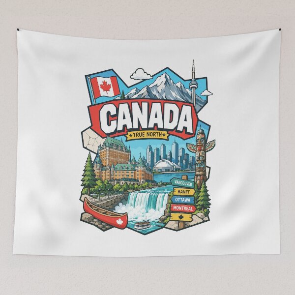 Item preview, Canada Adventure Landmarks Graphic Tee designed and sold by AtuqStudio.