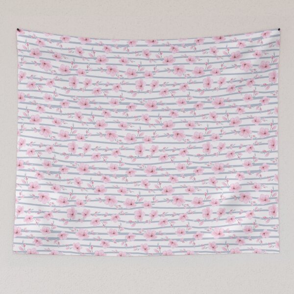 Item preview, Pink Blossom Stripes Pattern designed and sold by helenostore.