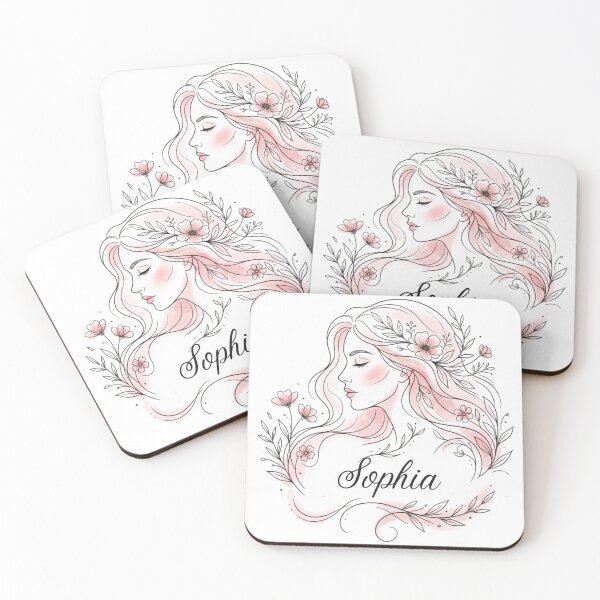 Item preview, Sophia Personalized Name Floral Boho Woman Art designed and sold by rich-moda.