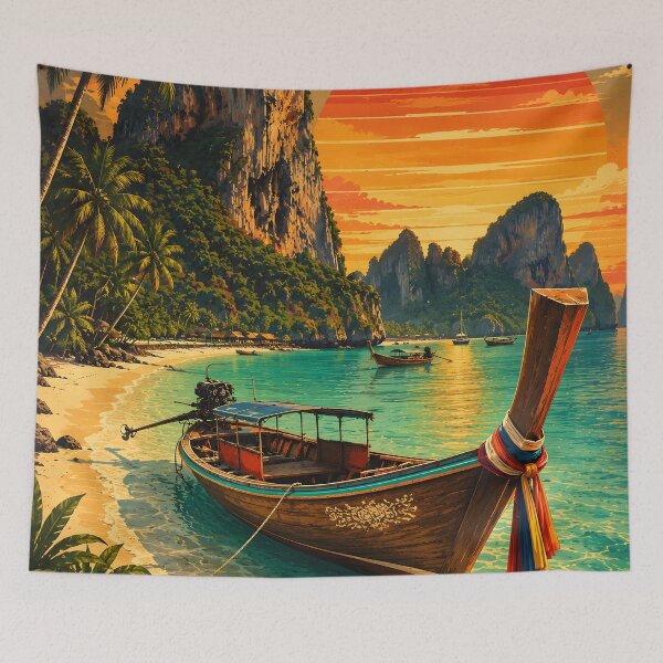 Item preview, Railay Beach Longtail Paradise - Thailand Longtail Boat Collection designed and sold by Spirit of Siam.