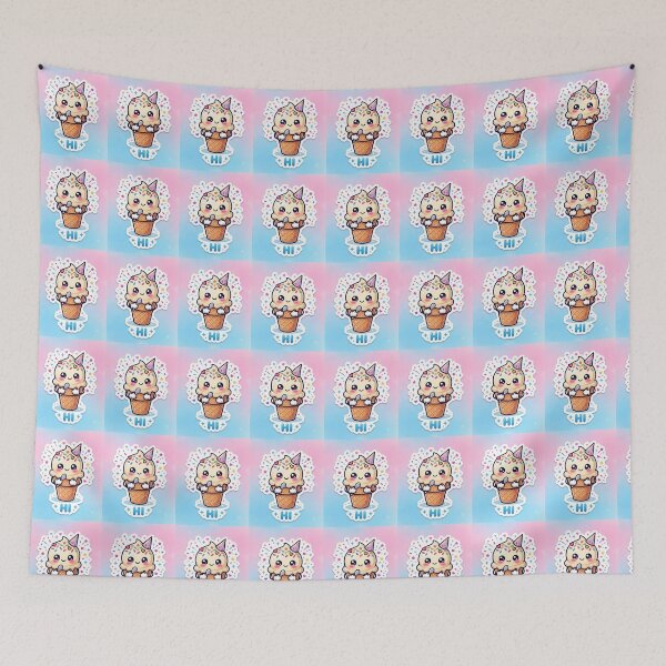 Item preview, Happy Little Ice Cream Cone Cartoon designed and sold by FatiDesigns.