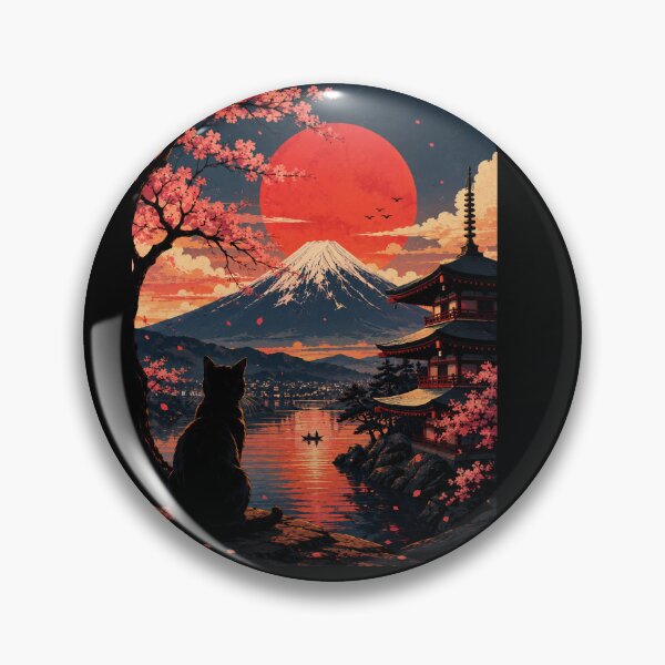 Item preview, Sakura Sunset – Fuji Cat Serenity designed and sold by AndGarciart.