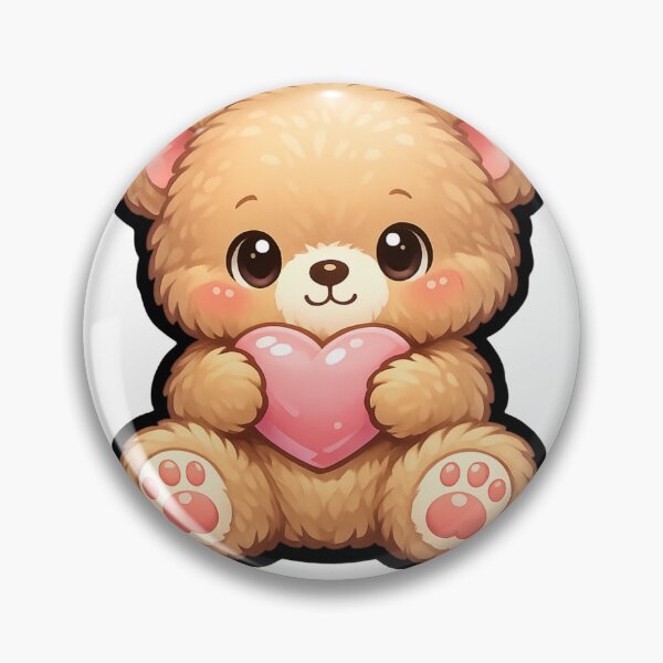 Item preview, Cute Teddy Bear Holding a Heart – Pastel Kawaii Plush Animal Sticker designed and sold by Moonlight Studio.