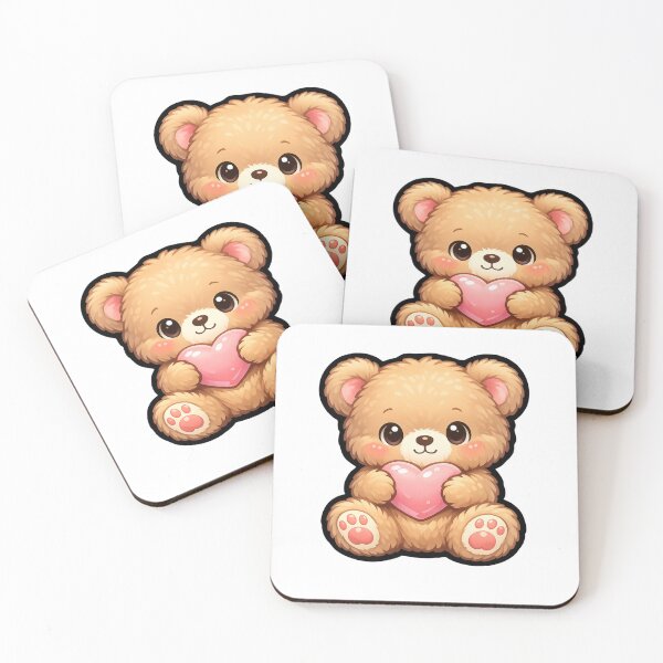 Item preview, Cute Teddy Bear Holding a Heart – Pastel Kawaii Plush Animal Sticker designed and sold by Moonlight Studio.