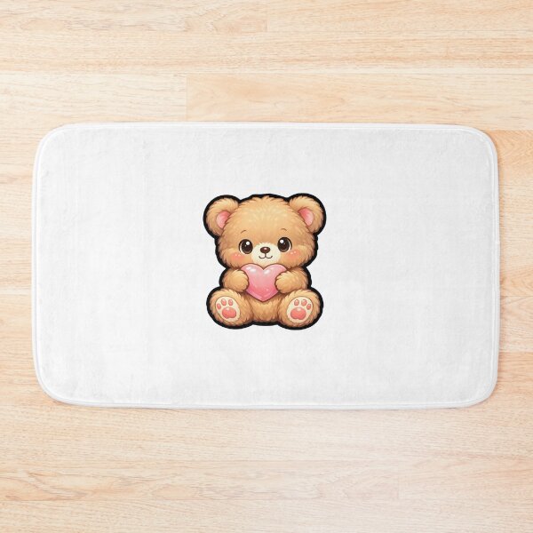 Item preview, Cute Teddy Bear Holding a Heart – Pastel Kawaii Plush Animal Sticker designed and sold by Moonlight Studio.