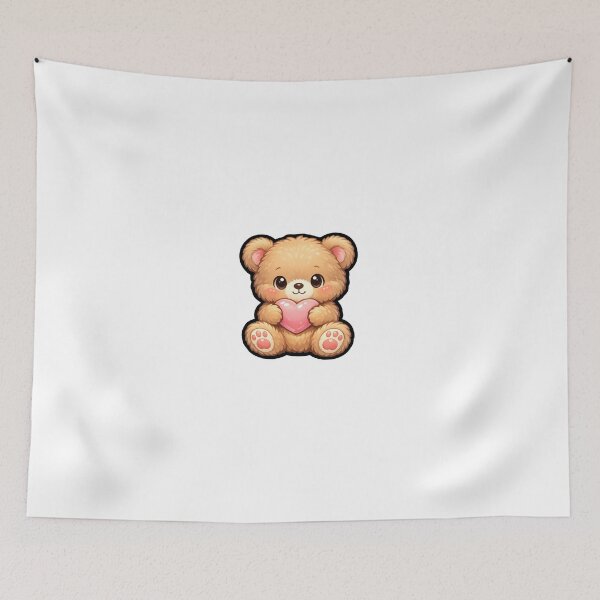 Item preview, Cute Teddy Bear Holding a Heart – Pastel Kawaii Plush Animal Sticker designed and sold by Moonlight Studio.
