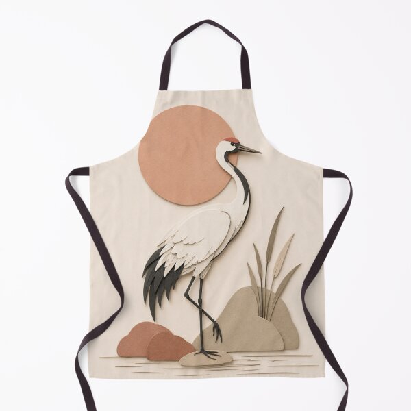 Item preview, Minimalist Crane Paper Cut Wall Art | Japanese Nature Illustration designed and sold by Siti Hoiriyah.