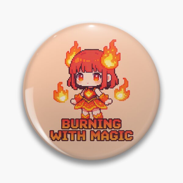 Item preview, Burning With Magic - Kawaii Fire Mage Pixel Art designed and sold by PotionPixelArt.