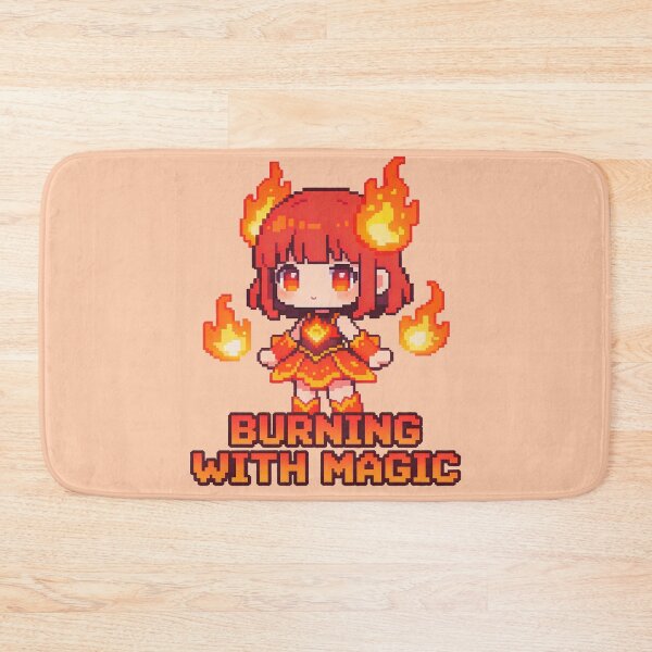 Item preview, Burning With Magic - Kawaii Fire Mage Pixel Art designed and sold by PotionPixelArt.