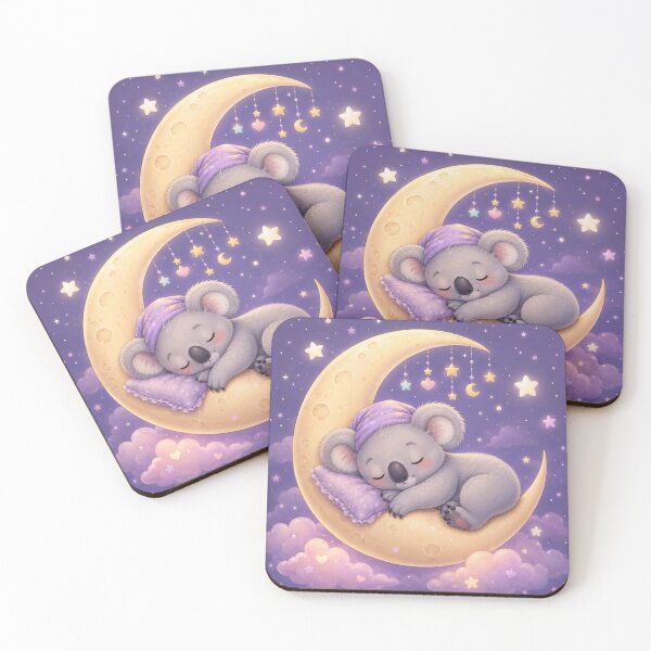 Item preview, Cute Sleeping Koala on Crescent Moon Sticker | Kawaii Pastel Moon Animal Art designed and sold by Moonlight Studio.