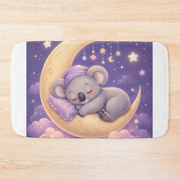 Item preview, Cute Sleeping Koala on Crescent Moon Sticker | Kawaii Pastel Moon Animal Art designed and sold by Moonlight Studio.