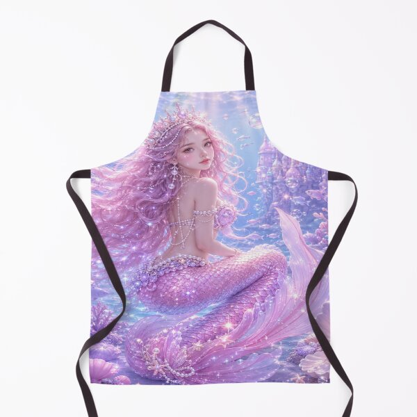 Item preview, Pastel Mermaid Princess – Dreamy Pink & Purple Ocean Fantasy Mermaid with Pearl Crown designed and sold by Moonlight Studio.