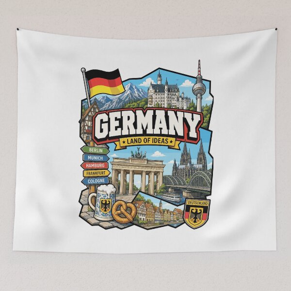 Item preview, Germany Adventure Landmarks Graphic Tee designed and sold by AtuqStudio.