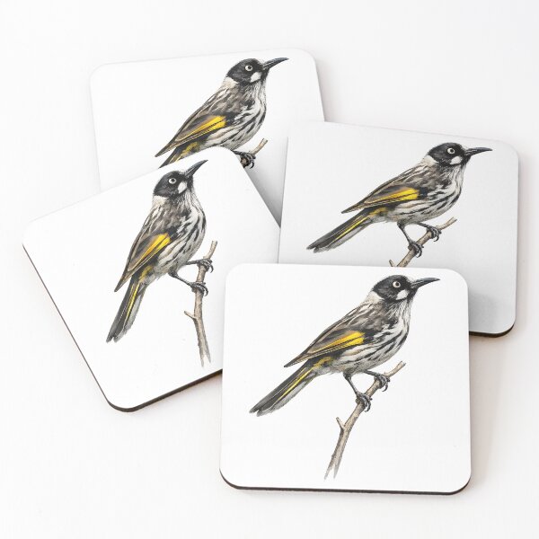 Item preview, New Holland Honeyeater Perched Watercolour Illustration designed and sold by Jaruart.
