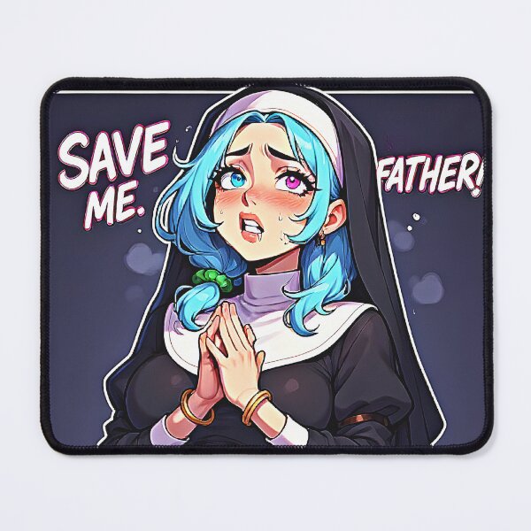 Item preview, Save Me Father – Blue-Haired Anime Nun Pleading designed and sold by Neer arts.