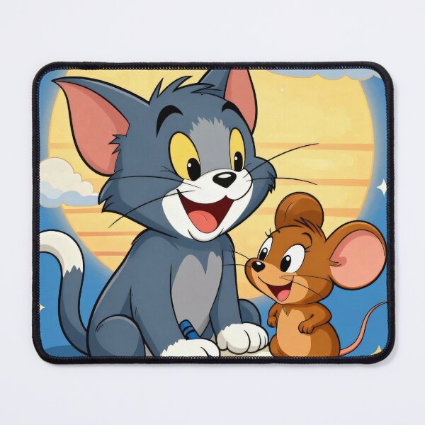 Item preview, Cute Cartoon Cat & Mouse Drawing Together | Kawaii Animal Friends Sticker | Retro Cartoon Art Gift designed and sold by Flownow.