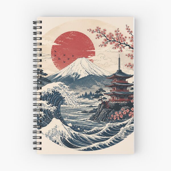 Item preview, Crimson Sunrise Over Fuji | Japanese Nature Landscape designed and sold by LumoviaStudios.