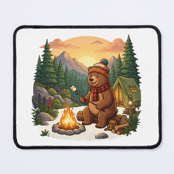 Item preview, Cute Bear Campfire Forest Adventure. designed and sold by HorrorInkStudio.