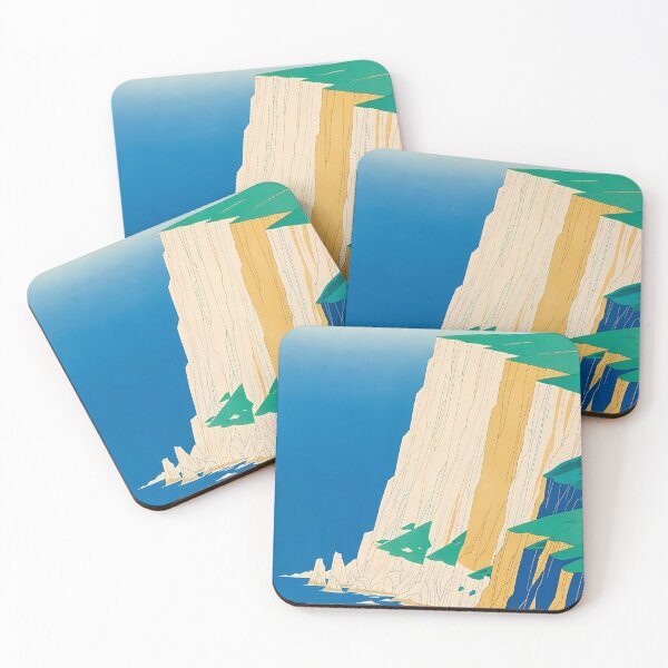 Item preview, Minimalist Ocean Cliff Illustration designed and sold by ondante.