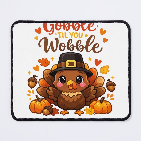 Item preview, Gobble ’Til You Wobble Cute Turkey Thanksgiving Autumn Design designed and sold by Moonlight Studio.