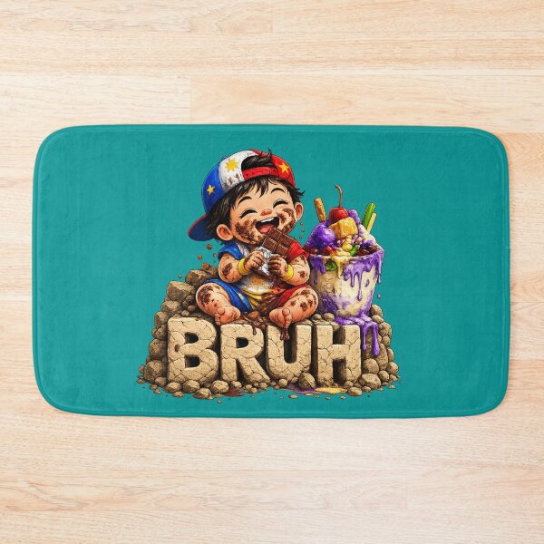 Item preview, "Bruh" - Filipino Boy Eating Chocolate! - Pinoy Kids! designed and sold by FlipFlopTeesCo.