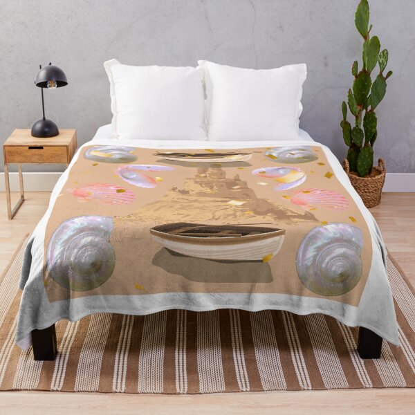 Item preview, Sandcastle Summer Beach Boats and Shells Pattern designed and sold by Extremeallie.
